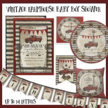 Boy Baby Shower   Vintage Farm Truck