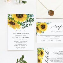 Watercolor Sunflowers & Eucalyptus 