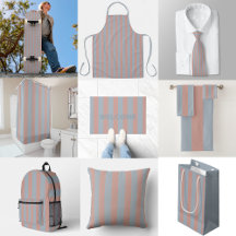 Millennial Pink And Ice Blue Gray Color Stripes