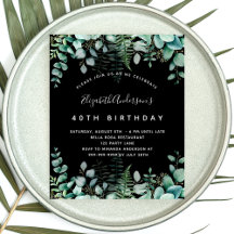 Birthday party - Woodland forest - black