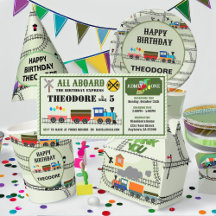 Train-Themed Party Supplies, Gift Wrap & Favors