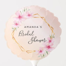 Bridal Shower - tropical rose gold geometric