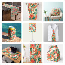 Hawaiian Vibe Tropical Flowers Pattern