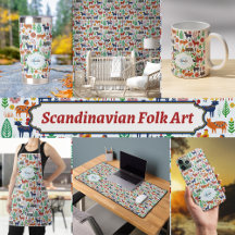 Scandinavian Folk Art Nordic Boho Monogram Pattern
