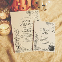 Vintage Halloween Cauldron Baby Is Brewing Shower