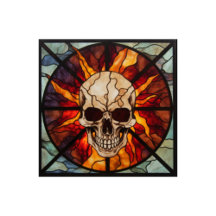 skull, stained glass, poster