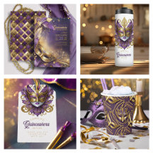 Masquerade Quinceanera Purple and Gold