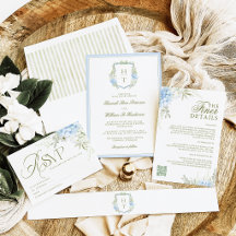 Hydrangea Monogram Crest Wedding
