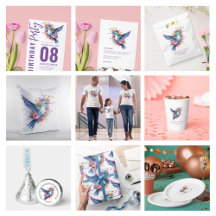Flowers Hummingbird Kids Birthday Party Collection