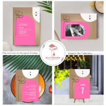 Pink Arch Line Art Monogram Wedding