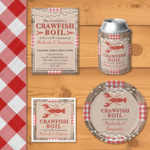 Rustic Crawfish Boil Engagement Party Supplies