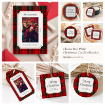 Classic Red Plaid Christmas Card Collection