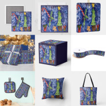 Happy Holidays Classic Christmas Icons Watercolor