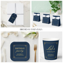 ✨ Art Deco Gatsby Navy & Gold Birthday Party Kit 2