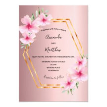 Tropical wedding - blush pink florals geometric
