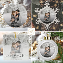 2024 1st Christmas Married Photo Script Ornaments