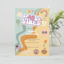 Spooky vibes retro vintage birthday