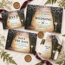 Evermore Amber Forest Wedding Invitation Suite