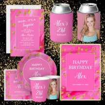 HOT PINK AND GOLD GLITTER BIRTHDAY PARTY