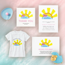 Cute bird, cloud and sun Baby Shower collection 