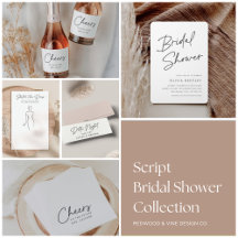 Modern Script Bridal Shower Collection