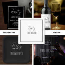 Forty and Fab Modern Minimalistic Birthday