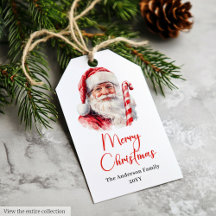 Classic Santa Claus Christmas Gift Tags #09Q