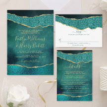 Elegant Turquoise & Gold Agate Wedding