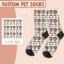 2 Dogs 2 Names Personalized Dog Photo on Sock