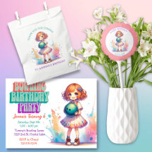 Girl's Anime Bowling Themed Birthday Party
