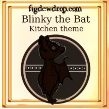 Kitchen theme Blinky the Bat, Black Ware