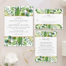 The Greenery & Gold Wedding Collection