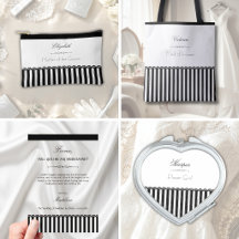 French Chic Black and White Bridal Party Gifts