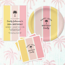 Summer Cabana Stripes 30th Birthday Party