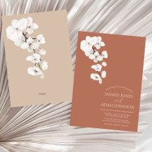 Modern Terracotta & White Orchids Wedding Suite