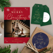 Modern Red Green Gold Christmas Gifting Packaging