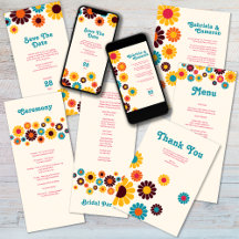 Bright Colorful Retro Wedding Collection