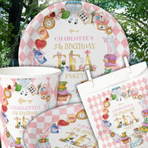 Pink Alice in Wonderland 5th Birthday