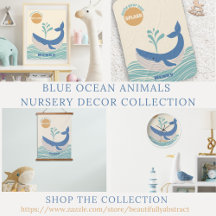 Blue Ocean Animals Nursery Decor Collection