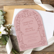 Dusty Rose Ornate Arch Botanical Wedding Suite