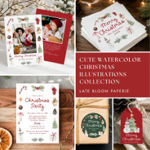 Cute Watercolor Christmas Illustrations