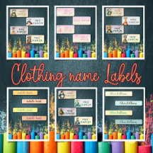 Back to School clothing name Labels