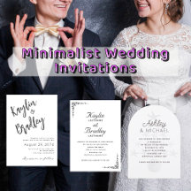Minimalist White Wedding Invitations