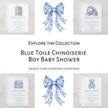 Blue Toile Chinoiserie Baby Shower