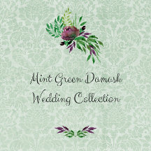 Mint Green Damask Wedding Collection