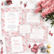 Pink Marble Scallop Wedding