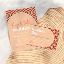 Mid Modern Orange Retro Arch Wedding