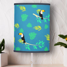 Toucan Blue and Green Tropical Rainforest Pattern