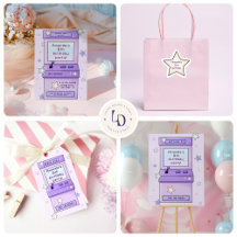 Retro Pastel Purple Arcade Game Kid's Birthday