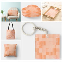 Peach and Orange Squares Home and Living